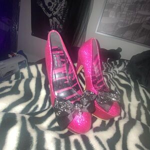 Vintage Avril Lavigne Abbey Dawn Pink Glitter Heels